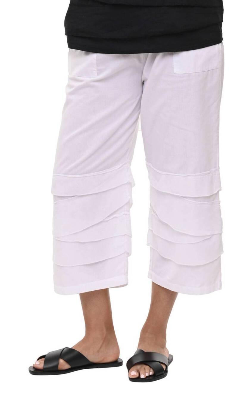 NEW TULIP CLOTHING coastal bloomer pant in white